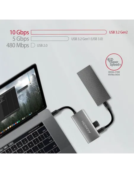 Axagon HMC-4G2 hub di interfaccia USB 3.2 Gen 2 (3.1 Gen 2) Type-C