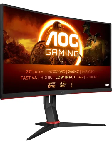 AOC Gaming C27G4ZXE Monitor curvo FHD da 27 pollici, 280 Hz, 1 ms, HDR10, FreeSync Premium 1920x1080, HDMI, DisplayPort nero/gr