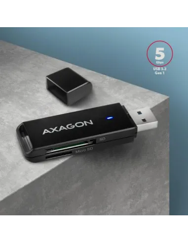 Axagon CRE-S2N lettore di schede USB 3.2 Gen 1 (3.1 Gen 1) Type-A Nero