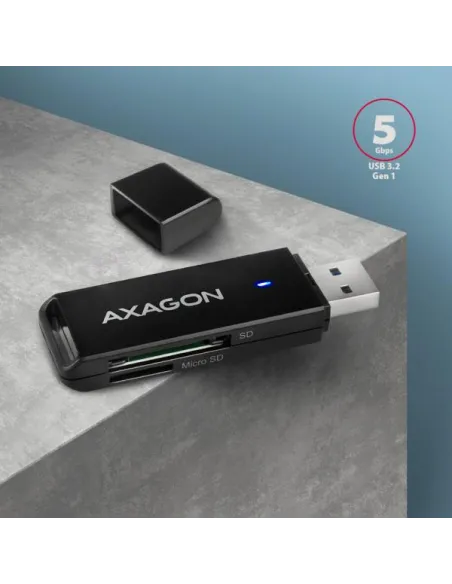 Axagon CRE-S2N lettore di schede USB 3.2 Gen 1 (3.1 Gen 1) Type-A Nero
