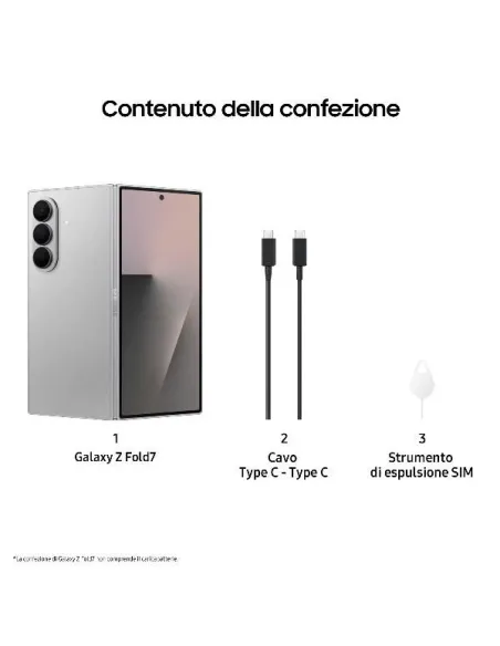 Samsung SM-F966B Z Fold 7 12+256GB 8" 5G Silver Shadow ITA