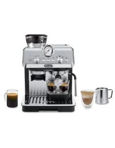 De’Longhi Dedica Arte La Specialista Arte - Macchina per Caffè in chicchi Manuale, Montalatte manuale, 1400W, Metal Black