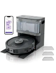 Shark RV2800YEEU aspirapolvere robot Nero, Argento