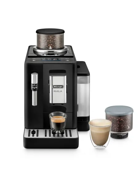 De’Longhi Rivelia - Macchina Automatica per Caffè in Chicchi, 8 Bevande one touch, Display touch, Nero (EXAM440.35.B)