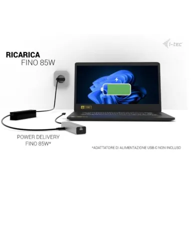 i-tec Metal USB-C Charging HUB 5port with USB-C video 8K + Power