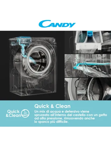 Candy Smart Inverter CSTSG47TMVE 1-11 lavatrice Caricamento dall'alto 7 kg 1400 Giri min Bianco