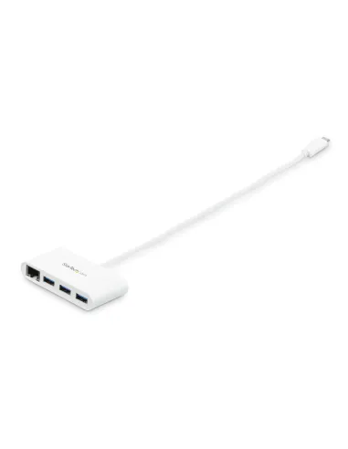 StarTech.com Hub USB 3.0 (5Gbps) a 3 porte con Gigabit Ethernet - USB-C a 3x USB-A - Bianco