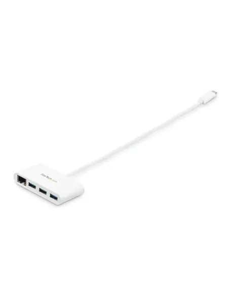 StarTech.com Hub USB 3.0 (5Gbps) a 3 porte con Gigabit Ethernet - USB-C a 3x USB-A - Bianco