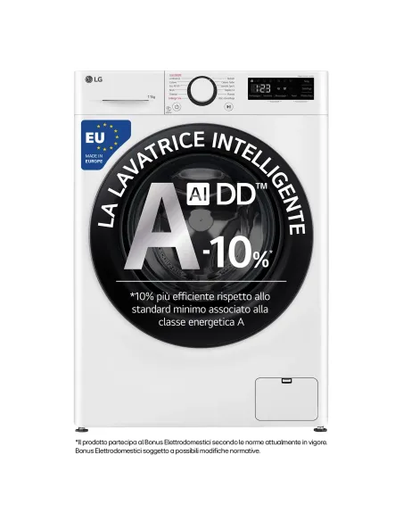 LG F4R3011NSWB Lavatrice 11kg AI DD, Classe A-10%, 1400 giri, Lavaggio a vapore