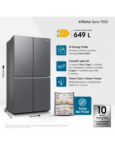 Samsung Frigorifero 4 Porte RF7000 649L RF59C70TES9 2
