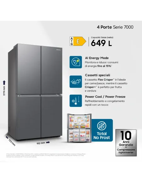 Samsung Frigorifero 4 Porte RF7000 649L RF59C70TES9