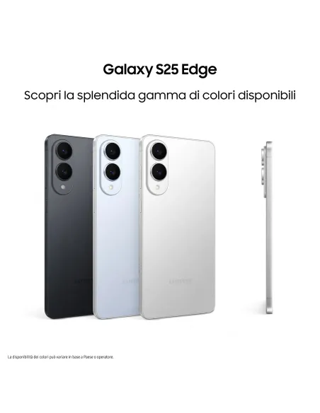 Samsung Galaxy S25 Edge, Smartphone AI, Display 6.7'' QHD+ Dynamic AMOLED 2X, Fotocamera 200MP, RAM 12GB, 512GB, 3.900 mAh,