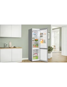 Bosch Serie 4 KGN397LDF Frigorifero Combinato da libera installazione 203 X 60 cm Metal look Classe D 2