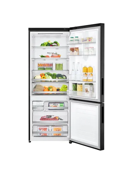 LG GBB569MCAMN Frigorifero combinato 70cm, Classe E, 462L, Wi-Fi, No frost, Nero