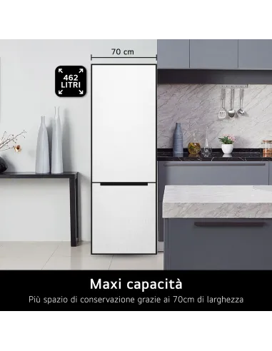 LG GBB569MCAMN Frigorifero combinato 70cm, Classe E, 462L, Wi-Fi, No frost, Nero