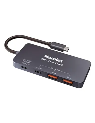 Hamlet XHUB-432C-10G-Y hub di interfaccia USB 3.2 Gen 1 (3.1 Gen 1) Type-C 10000 Mbit s Nero