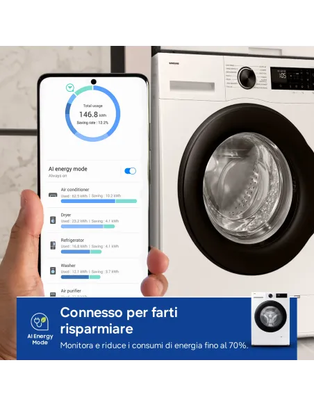 Samsung WW90DG5G34AEET lavatrice Caricamento frontale 9 kg 1400 Giri min Bianco