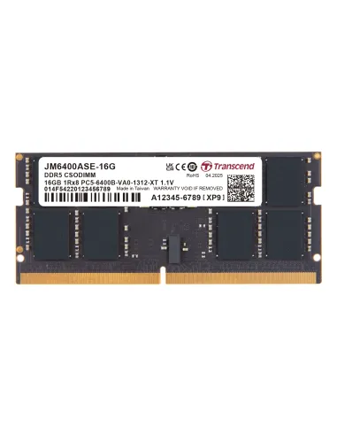 Transcend JM6400ASE-16G memoria 16 GB 1 x 16 GB DDR5 6400 MT s 262-pin SO-DIMM
