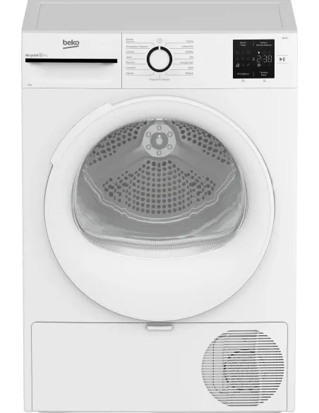 Beko BMT93EW Asciugatrice 9kg, Classe D, Linea Estetica NX, motore asincrono, Display digitale, colore Bianco, oblò Bianco