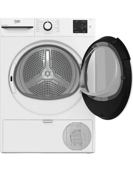 Beko BMT93EW Asciugatrice 9kg, Classe D, Linea Estetica NX, motore asincrono, Display digitale, colore Bianco, oblò Bianco