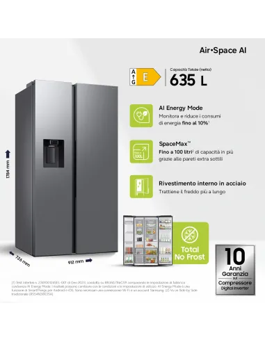 Samsung Frigorifero Side By Side 640L RS70F64KETEF