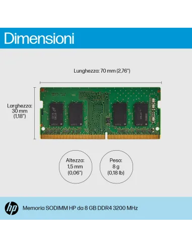 HP Memoria SODIMM 3200 DDR4 da 8 GB