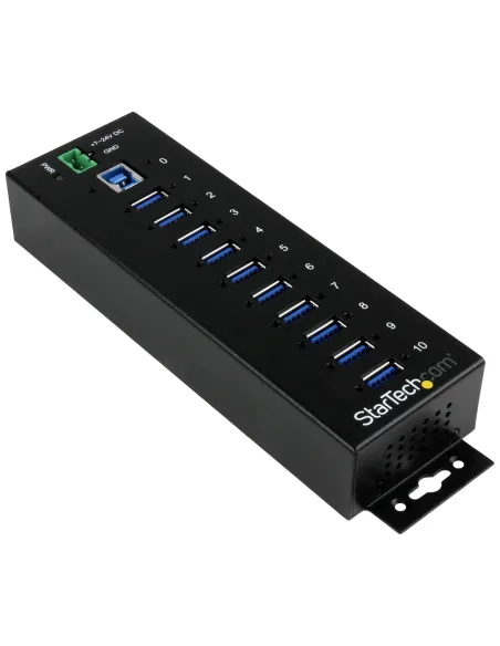 StarTech.com Hub USB 3.0 a 10 porte - 5Gbps - Hub USB-A industriale in metallo con protezione ESD e contro le sovratensioni -