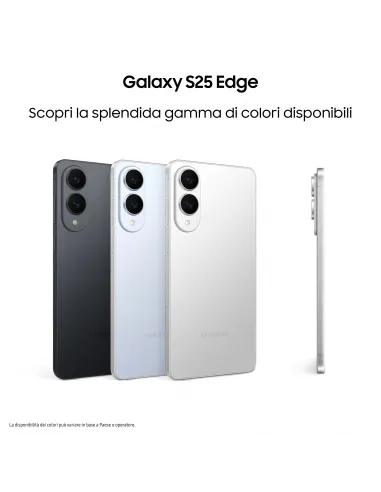 Samsung Galaxy S25 Edge, Smartphone AI, Display 6.7'' QHD+ Dynamic AMOLED 2X, Fotocamera 200MP, RAM 12GB, 256GB, 3.900 mAh,