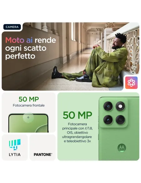 Motorola edge 60 con Moto AI (8 256GB, Fotocamera 50+50+10MP, selfie 50MP, Display 6.67" pOLED 120Hz, MediaTek Dimensity 24M,
