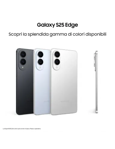 Samsung Galaxy S25 Edge, Smartphone AI, Display 6.7'' QHD+ Dynamic AMOLED 2X, Fotocamera 200MP, RAM 12GB, 256GB, 3.900 mAh,