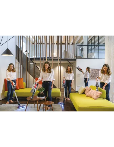 Hoover HF910H 011 Aspirapolvere elettrica Batteria Secco EPA Senza sacchetto 0,7 L 350 W Rosso, Titanio 4 Ah