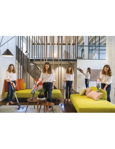 Hoover HF910H 011 Aspirapolvere elettrica Batteria Secco EPA Senza sacchetto 0,7 L 350 W Rosso, Titanio 4 Ah