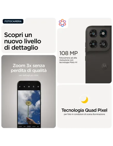 Motorola moto g77 Camera 108MP Dual SIM ibrida Android 16.0 5G USB tipo-C 8 GB 256 GB 5200 mAh Nero