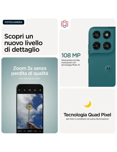 Motorola moto g77 Camera 108MP Dual SIM ibrida Android 16.0 5G USB tipo-C 8 GB 256 GB 5200 mAh Verde