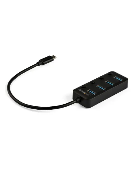 StarTech.com Hub USB-C a 4 porte - USB type C a 4 porte USB 3.0 type A con interruttori individuali On Off - SuperSpeed 5Gbps