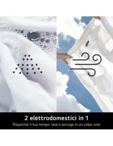 LG W4NX1085NWB Lavasciuga 8 5kg Serie X1, Classe A E, 6 Motion Direct Drive, Wi-Fi, 1400 giri, Allergy Care, Bianca