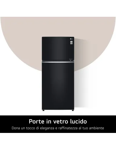 LG GTB744BMBED Frigorifero doppia porta, Classe E, 506L, Porte in vetro, Door Cooling,Nero