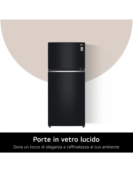 LG GTB744BMBED Frigorifero doppia porta, Classe E, 506L, Porte in vetro, Door Cooling,Nero