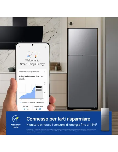 Samsung Frigorifero Doppia Porta EcoFlex AI 348L RT35CG5644S9