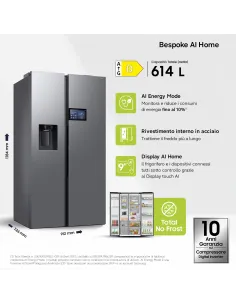 Samsung Frigorifero Side By Side AI Home 621L RS90F65EDTEF 2