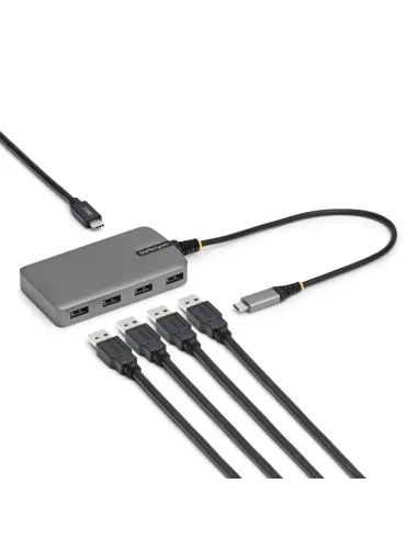 StarTech.com Hub USB-C 4 Porte USB-A 5Gbps, Alimentazione da Bus con Ingresso Alimentazione USB-C Ausiliario, Cavo Host USB-C