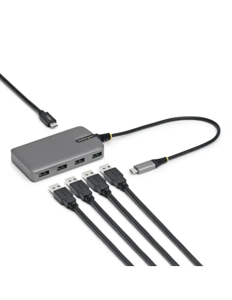 StarTech.com Hub USB-C 4 Porte USB-A 5Gbps, Alimentazione da Bus con Ingresso Alimentazione USB-C Ausiliario, Cavo Host USB-C