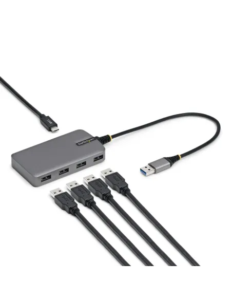StarTech.com Hub USB-A 4 Porte, 5Gbps, Alimentazione da Bus, con Ingresso Alimentazione USB-C Ausiliario, Cavo Host USB-A da 30