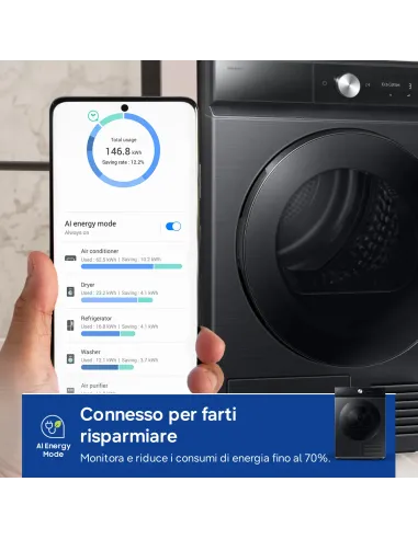 Samsung DV90DB7845GBU3 asciugatrice Libera installazione Caricamento frontale 9 kg Nero