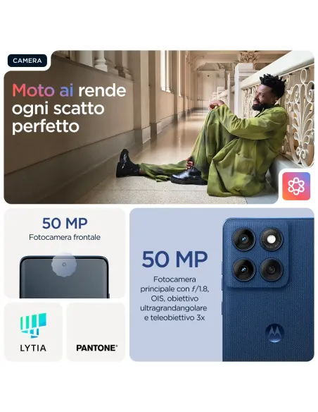 Motorola edge 60 con Moto AI (8 256GB, Fotocamera 50+50+10MP, selfie 50MP, Display 6.67" pOLED 120Hz, MediaTek Dimensity 24M,