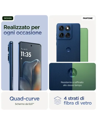 Motorola edge 60 con Moto AI (8 256GB, Fotocamera 50+50+10MP, selfie 50MP, Display 6.67" pOLED 120Hz, MediaTek Dimensity 24M,