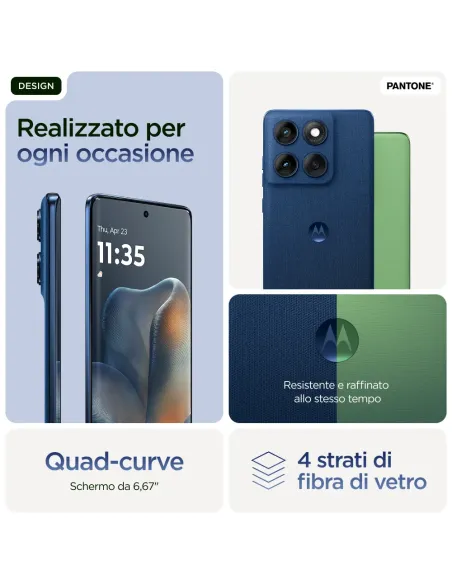 Motorola edge 60 con Moto AI (8 256GB, Fotocamera 50+50+10MP, selfie 50MP, Display 6.67" pOLED 120Hz, MediaTek Dimensity 24M,