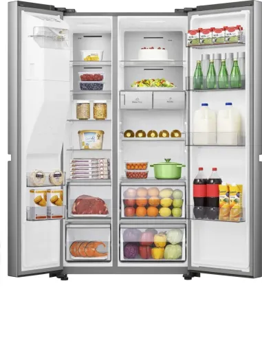 Hisense frigorifero Side By Side RS818N4TIE libera installazione 632L Classe E Dispenser acqua e ghiaccio WiFi