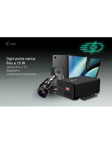 i-tec USB-C USB-A Metal Charging + data HUB, 15W per port, 10x USB-C