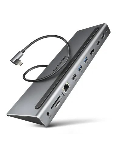 Axagon HMC-4KX3 replicatore di porte e docking station per laptop Cablato USB 3.2 Gen 1 (3.1 Gen 1) Type-C Grigio